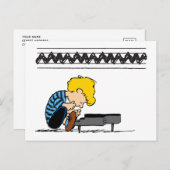 Schroeder Charlie Brown Music Briefkaart (Voorkant / Achterkant)