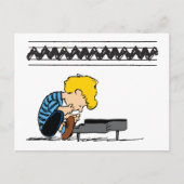 Schroeder Charlie Brown Music Briefkaart (Voorkant)