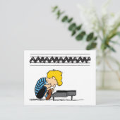 Schroeder Charlie Brown Music Briefkaart (Staand voorkant)