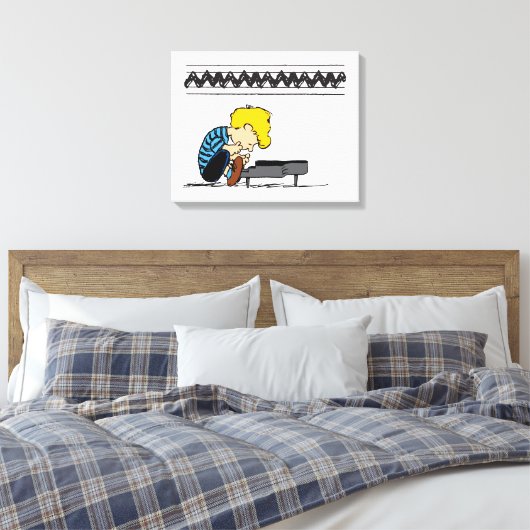 Schroeder Charlie Brown Music Canvas Afdruk (Insitu (Slaapkamer))