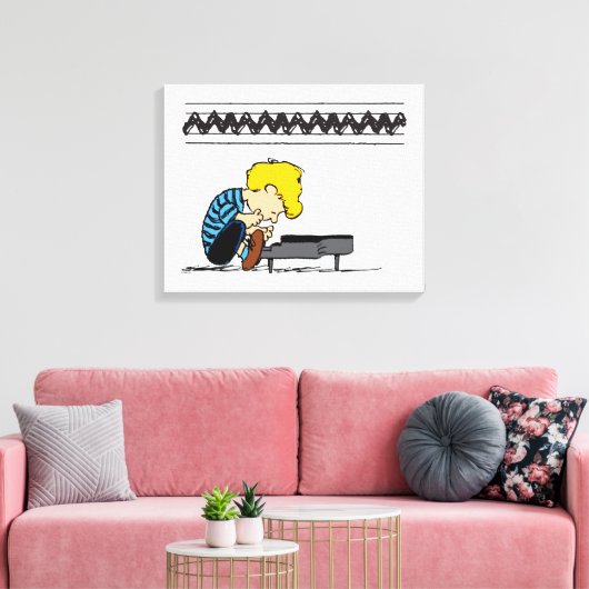 Schroeder Charlie Brown Music Canvas Afdruk (Insitu (Woonkamer))