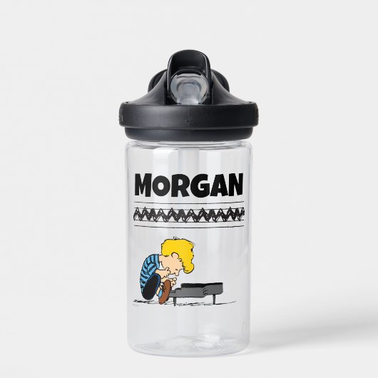 Schroeder Charlie Brown Music | Jouw namen toevoeg Waterfles (Voorkant)