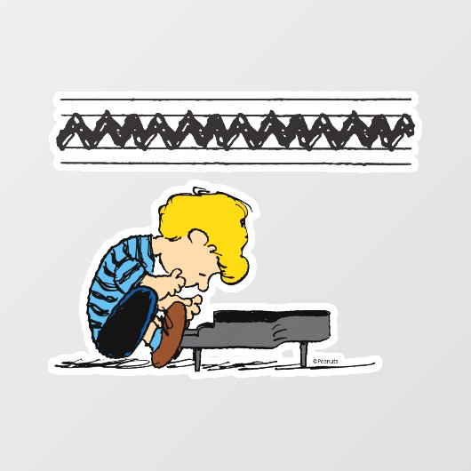 Schroeder Charlie Brown Music Raamsticker (Vel)