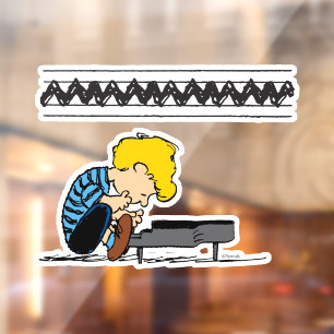 Schroeder Charlie Brown Music Raamsticker