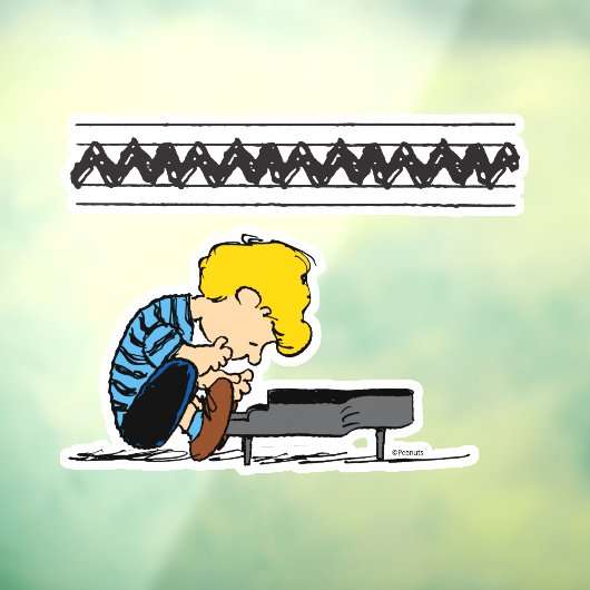 Schroeder Charlie Brown Music Raamsticker (Vel 3)