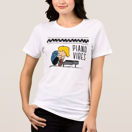 Schroeder Charlie Brown Music Tri-Blend Shirt (Voorkant)