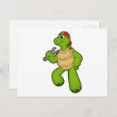 Schroef als mechanisch met moersleutel en Pet Briefkaart (Voorkant / Achterkant)