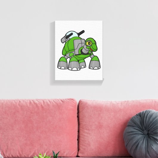 Schroef als Robot met kanonnen Canvas Afdruk (Insitu (Woonkamer))