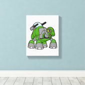 Schroef als Robot met kanonnen Canvas Afdruk (Insitu (Houten vloer))