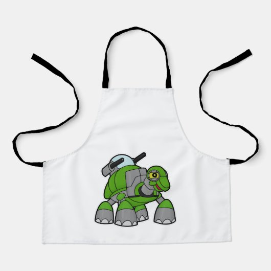 Schroef als Robot met kanonnen Schort (Voorkant)