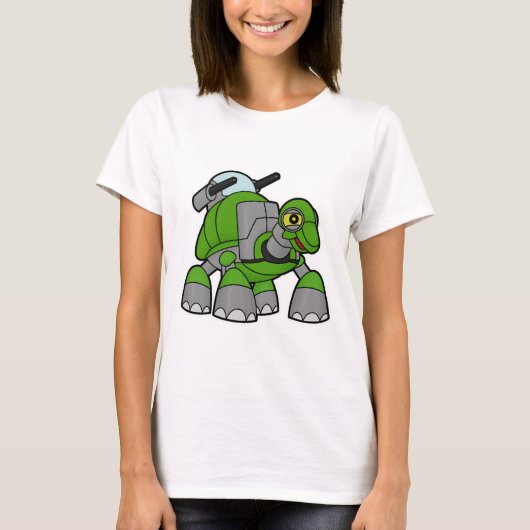 Schroef als Robot met kanonnen T-shirt (Voorkant)