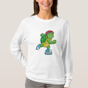 Schroef als Skater met gealigneerde schaatsen & he T-shirt