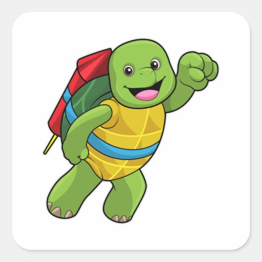 Schroef bij vliegen met Rocket Vierkante Sticker (Voorkant)