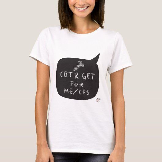 Schroef CBT & GET voor ME/CFS - krijkbord T-shirt (Voorkant)