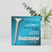 Schroef(d) Blauwe Dadchelor Feestuitnodigingen Kaart (Staand voorkant)