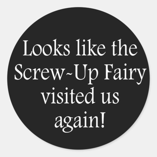 Schroef de fee ronde sticker (Voorkant)