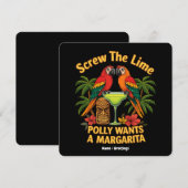 Schroef de Limoen Polly wil een Margarita Funny Kaart (Voorkant / Achterkant)