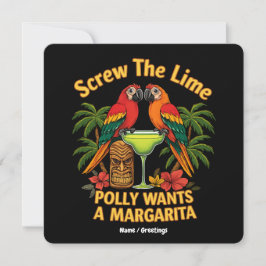 Schroef de Limoen Polly wil een Margarita Funny Kaart