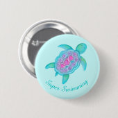 Schroef de super-zwemknoppenbadge ronde button 5,7 cm (Voorkant /achterkant)