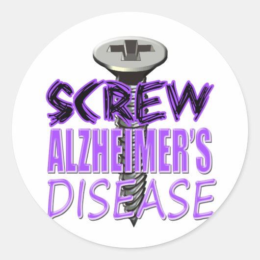 Schroef de ziekte van Alzheimer Ronde Sticker (Voorkant)