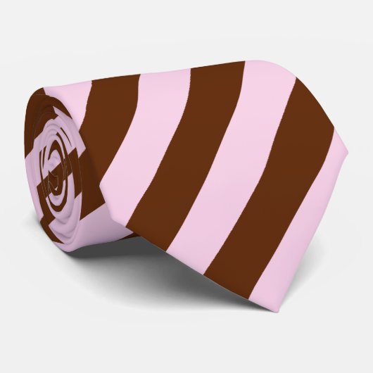 Schroef- en bruine strepen stropdas (Opgerold)