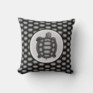 Schroef- en Shell Pattern in Silver Grey & Black Kussen