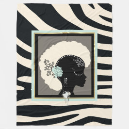 Schroef- en zwarte zebraafdrukken op punk fleece deken