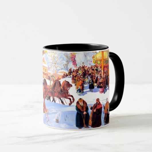 "Schroef-getij". Russische kunst kerstcadeau Mok (Voorkant rechts)