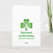 Schroef grote groetenkaart groen verticaal kaart (Achterkant)