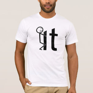 Schroef het Funny Stick Figuur Mannen T-shirt