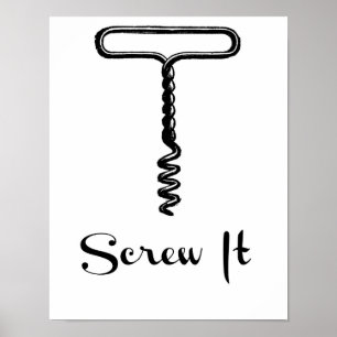 Schroef het van de Korkschroef van de Wijn Afdruk Poster