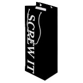 Schroef het zwarte wijnfleszak wijn cadeautas (Achterkant Gekanteld)