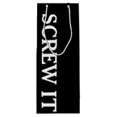Schroef het zwarte wijnfleszak wijn cadeautas (Achterkant)