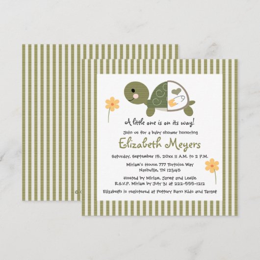 Schroef in babyschoenen met luiers Groen Kaart (Voorkant / Achterkant)