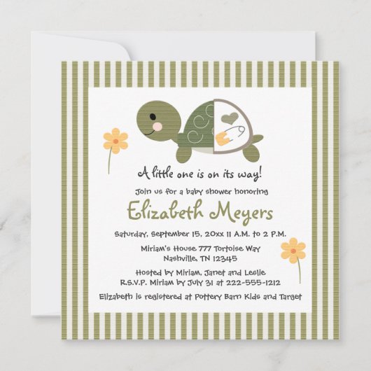 Schroef in babyschoenen met luiers Groen Kaart (Voorkant)