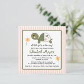 Schroef in een babybadkamer roze kaart (Staand voorkant)