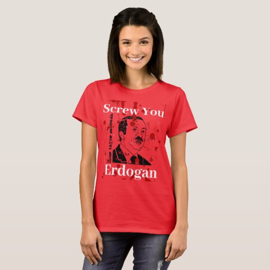 Schroef je Erdogan (Engels) T-shirt (Voorkant volledig)