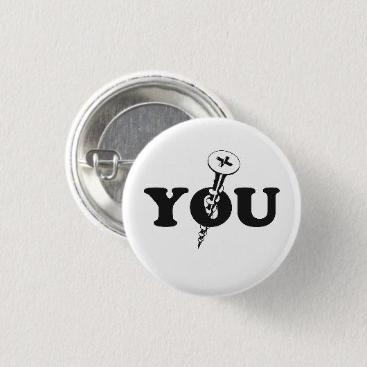 Schroef je maar. ronde button 3,2 cm (Voorkant /achterkant)