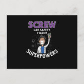 Schroef Lab Safety I wil Superkrachten Science Gee Feestdagenkaart (Voorkant)