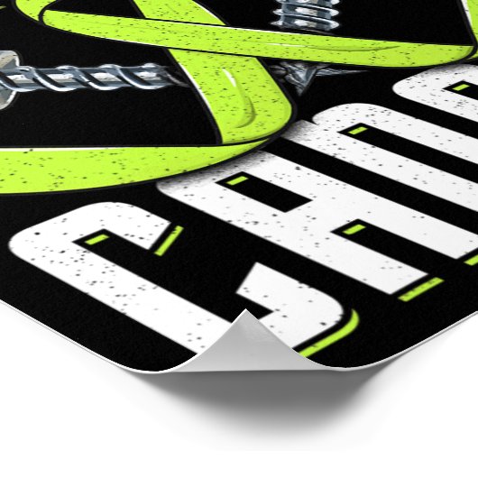 Schroef Lymfoom Kanker Limoen Awareness Ribbon Fig Poster (Hoek)