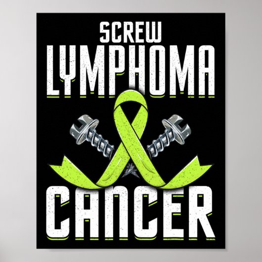 Schroef Lymfoom Kanker Limoen Awareness Ribbon Fig Poster (Voorkant)