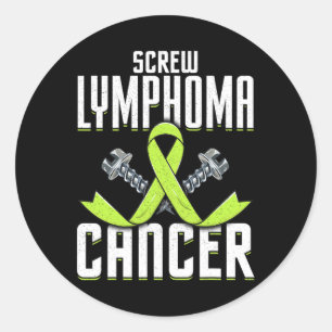 Schroef Lymfoom Kanker Limoen Awareness Ribbon Fig Ronde Sticker