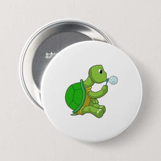 Schroef met zeepbellen ronde button 7,6 cm (Voorkant /achterkant)