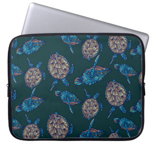 Schroef naadloos patroon op donkere achtergrond. w laptop sleeve