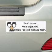 Schroef niet met Wiskunde-grappen van engineers Bumpersticker (Op auto)