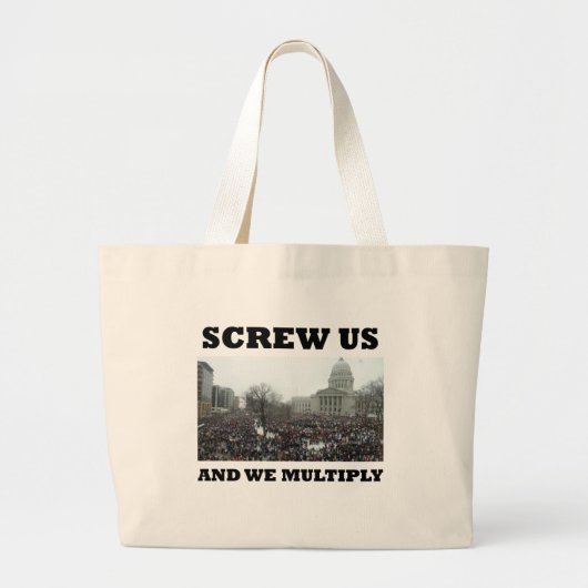 Schroef ons en we vermenigvuldigen ons grote tote bag (Voorkant)