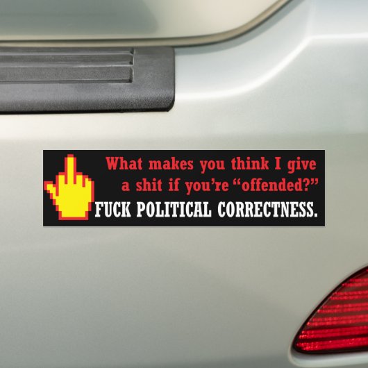 Schroef politieke correctheid bumpersticker (Op auto)