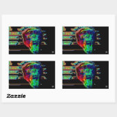 Schroef psychedelische chimp v2 rechthoekige sticker (Vel)