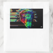 Schroef psychedelische chimp v2 rechthoekige sticker (Tas)