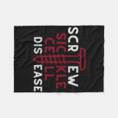 Schroef sikkelcelziekte  schroef retro canc fleece deken (Voorkant (Horizontaal))